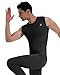 Runhit Sleeveless Compression Shirt Men Tank Tops Gym Workout Mens Sleeveless Tee Shirts for Running Black M
