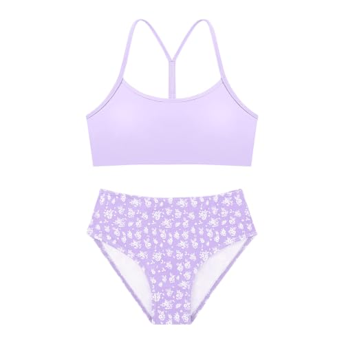 Image of Weixinbuy Girls Swimsuits Bikini Set Kids Bathing Suit Bikini Top Bottom 2Pcs Teen Girls' Swimwear Set