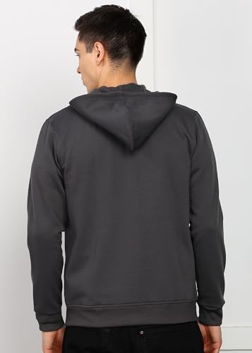 Image of Alan Jones Clothing Men's Solid Zipper Hooded Sweatshirt | Ribbed Hem, Lined Hood, Side Pockets, Durable Zip | Multiple Colors