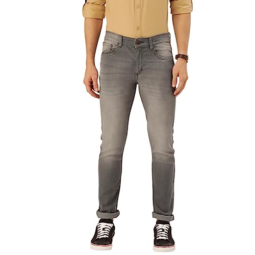 Image of The Indian Garage Co Men Slim Fit Solid Mid-Rise Jeans