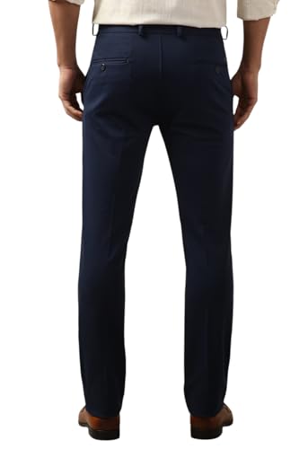 Image of Peter England Men Mid Rise Work Slim Fit Utility Pants