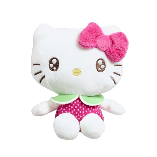 Hello Kitty Macedonia Scented Plush 12cm Soft Toy in Pink Dress Fruity Fragrance Official Licensed Mini Collectable Plush for Hello Kitty Fans Suitable for Ages 4+