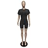 Kafiloe Womens Casual 2 Piece Outfits Short Sleeve Top Leggings Tracksuit Shorts Sets Sportswear Black L