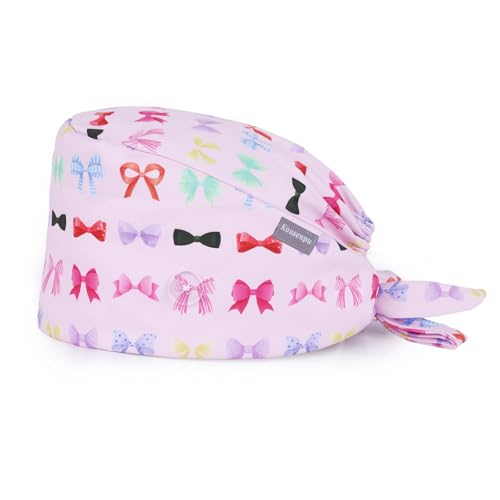 Image of Kousenpu Scrub Caps for Women, Adjustable Women's Surgical Cap with Buttons, Breathable Cute Design for Nurses and Doctors
