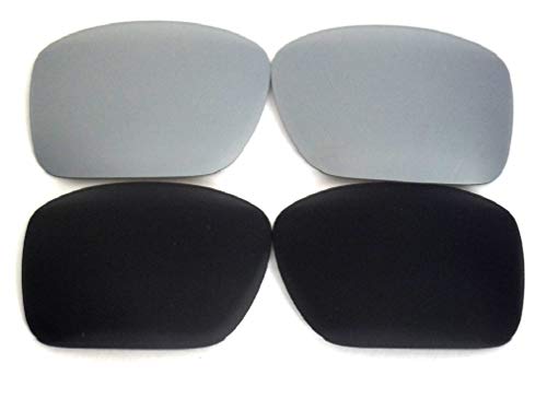 Galaxy Replacement Lenses For Oakley Big Taco Sunglasses Black/Titanium Polarized 2 Pairs