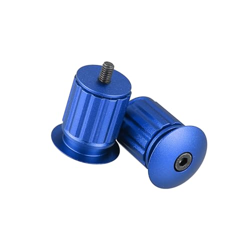 Hihaha 1 Pair Aluminum Alloy 17.5-22mm Handlebar End Plugs for Road Mountain Bicycle Adjustable Handlebar Bike Bar Ends Blue Durable Material