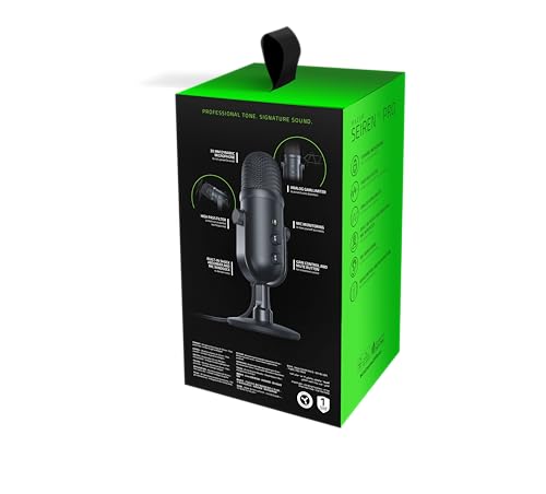 Razer Seiren V2 Pro - Professional-Grade USB Microphone for Streamers (Dynamic Microphone, High Pass Filter, Mic Monitoring, Built in Shock Absorber & Mic Windsock, Gain Control & Mute Button) Black - Image 10
