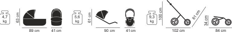 Kinderwagenset babyzitje 3 in 1 Isofix 4 in 1 selecteerbaar Junama Air by SaintBaby Stone 02 3in1 met babyzitje - Afbeelding 5