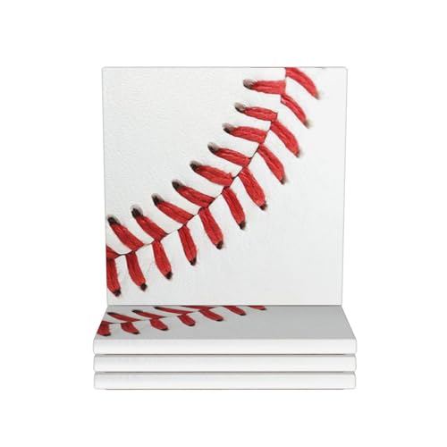 Dessous de verre céramique baseball : cadeau idéal pour passionné - 2