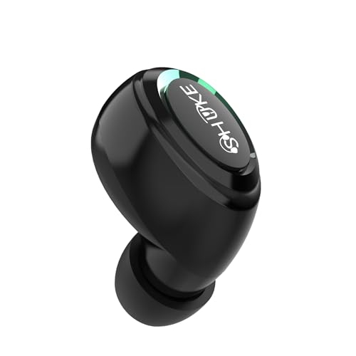 Honcas Single Wireless Bluetooth Earbud with Mic, Lightweight in-Ear Headset for Android, iOS & Laptop, Ideal for Office, Driving, Students, Supermarket & Restaurant Staff (Black)