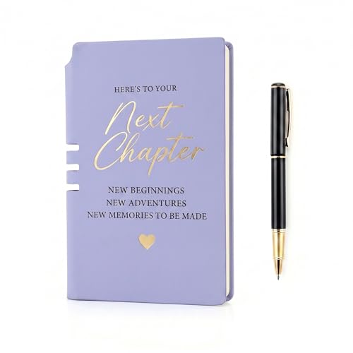 Leaving Gifts for Colleagues Women Men Pu Leather Personalised Notebook and Pen Congratulations New Chapter Gifts On Your New Job Good Luck Leaving Presents for Colleague Female Work Goodbye Gift