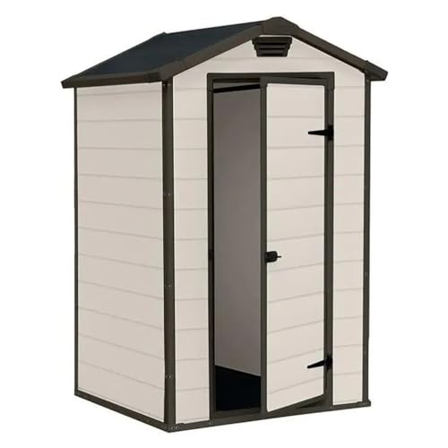 Mondo Viro Gartenhaus aus Kunstharz, Beige, 'Coconut', 128 x 94 cm, 196 cm