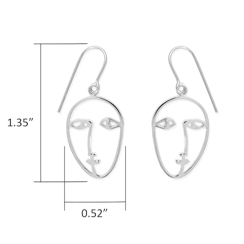 Boma Jewelry Sterling Silver Picasso Artist Face Hanging Dangle Earrings4