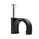 ERKXD Kabel-Clips Schwarz Mit Stahlnägeln - 6 mm Langlebige Draht-Clips an der Wand, Runde Kabel-Nagel