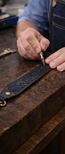 Image of CHALLENGER Western Floral Tooled Leather Replacement Shoulder Purse Guitar Cross Body Strap 115RS-Straps