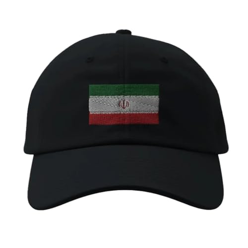 Casquette Drapeau de l'Iran Noir de qualité supérieure avec broderie fine