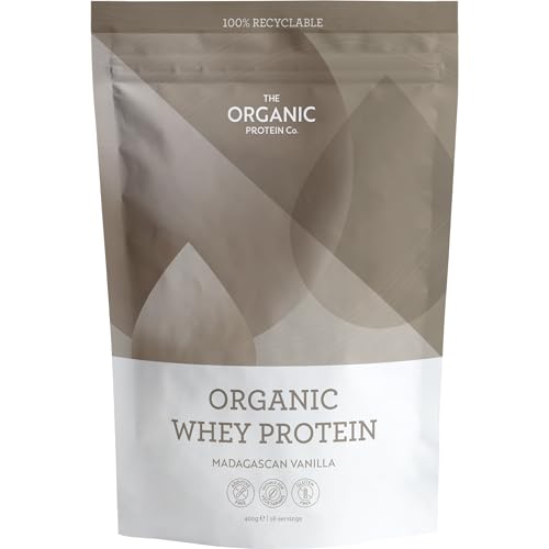 The Organic Protein Co. – Madagascan Vanilla Organic Whey Protein Powder | Additive Free, Undenatured, Bioactive, UPF Free, Emulsifier Free, Primarily Grass Fed, Vegetarian, Gluten Free – 400g