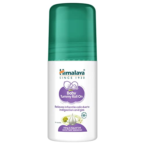 Himalaya Baby Tummy Roll On (40ml) with 5 Natural Oils including Hing, Saunf, Cardamom | Eases Tummy Discomfort & Indigestion | Pediatrician Tested | Clinically Tested