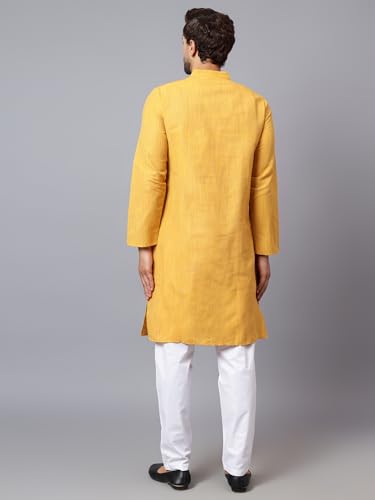 Image of LATEST CHIKAN Men's Cotton Long Kurta Full Sleeves - Casual Ethnic Wear