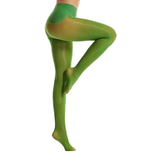 Image of Frola Oil Shiny Stockings Pantyhose 360Seamless Crotch High Waist Smooth Tights for Women