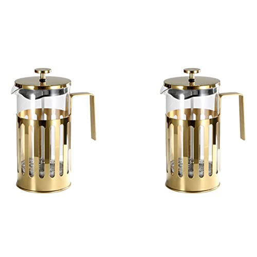VENEKA 2X 350ML FranzöSische Presse,Edelglas-Kaffeemaschine Türkische Kaffeekanne für Die Zubereitung Von Teekaffee Zu Hause