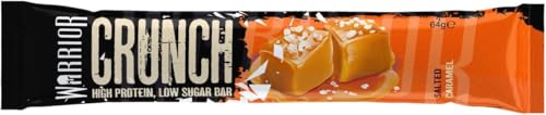 Warrior Crunch High Protein Low Carb Bar, 64 g, Salted Caramel, Pack of 12