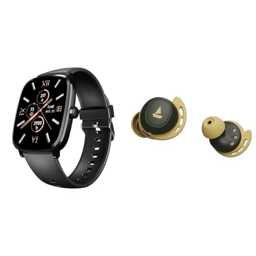 Image of boAt Xtend Smart Watch with Alexa Built-in, 1.69 inch HD Display, Multiple Watch Faces, Stress Monitor,