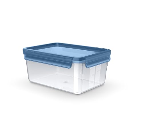 Emsa Clip & Close Eco Frischhaltedose, 2,2 L, Öko-Design, auslaufsicher, hygienisch, mikrowellen-/gefrier-/spülmaschinengeeignet, BPA-frei, Blau, N1171500