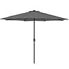 Mellcom 9ft Patio Umbrella with UPF 50+ Sun Protection,Heavy Duty Outdoor Market Umbrella for Deck,Garden & Backyard,Waterproof,Grey