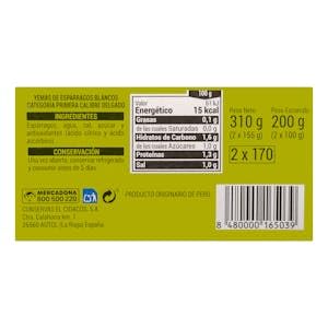 Yemas de espárragos Hacendado 2 latas x 100 g Pack 2