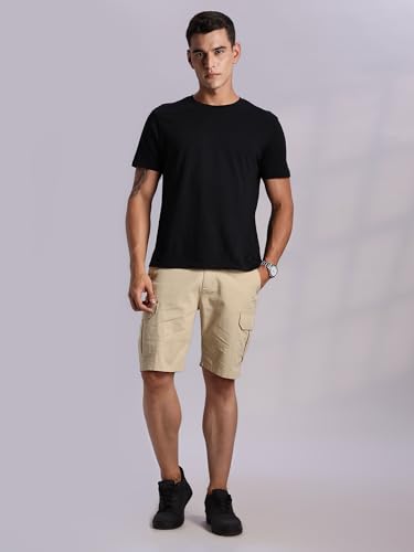 Image of Thomas Scott Men's | Regular Fit | 100% Cotton | Solid | Breathable Lightweight | 6-Pocket Cargo Shorts | Cricket Club Collection