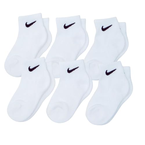 Image of Nike Newborn Baby Socks White/Black 6 Pairs, Size 6-12 Months