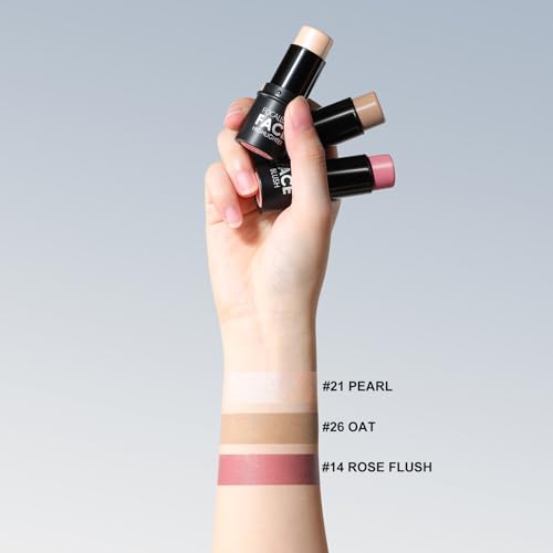 Image of FOCALLURE 3 Pcs Cream Contour Sticks,Shades with Highlighter & Bronzer & Blush,Non-greasy Long-wear Face Contouring Pen,Easy to Sculpt the Face and Create a Lightweight Finishing Makeup,LIGHT-SKIN