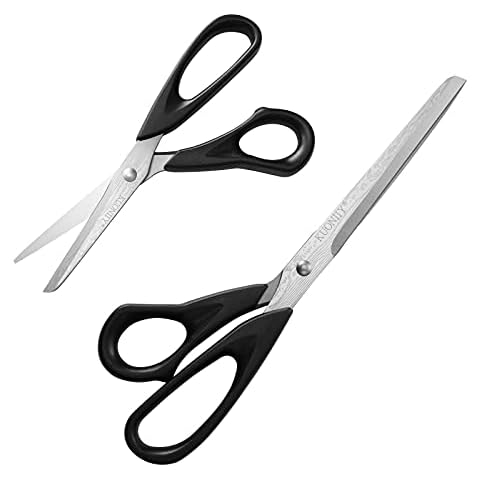 KUONIIY Damascus Coating Fabric Scissors,Premium Sewing Scissors for Tailor Leather , Professional Crafting,2 Pack(9.5Inch+5.5Inch) Cover