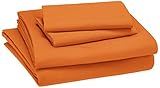 Amazon Basics Kid's Sheet Set - Soft, Easy-Wash Lightweight Microfiber - Full, Bright Orange