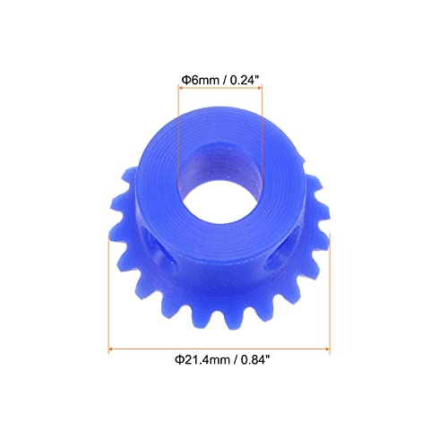 Image of HARFINGTON 1.0 Modulus 20 Teeth 6mm Inner Hole Tapered Bevel Gear 1:1 Plastic Miter Gear with M5 Fixing Hole and 2pcs M5 Set Screws