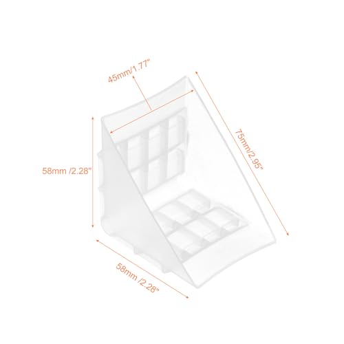 Image of uxcell 4Pcs Plastic Corner Protectors 45x75mm Right Angle Shape Glass Corner Guards Cushion for Corner Protection of Glass, Mirror, Tile, White