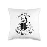 Dost Thou Even Hoist Sir Funny Olde English Gym Lifting Tee Throw Pillow