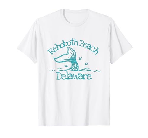 Rehoboth Beach Delaware - Cola de pez para natación, diseño de sirena Camiseta