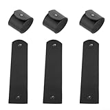 Jotekonoby Juego de 6 servilleteros de cuero, servilleteros rústicos para mesa de comedor, Navidad, boda y uso diario, servilleteros de piel sintética impermeables (color negro)