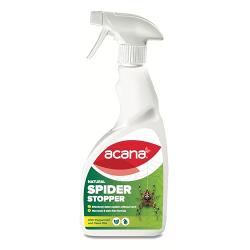 Acana Natural Spider Stopper 500ml Spray | Long Lasting up to 12 Weeks | Established British Deterrent Formula | Use on Any Surface - Will not Stain | No Dead Spiders - no Spiders at All!