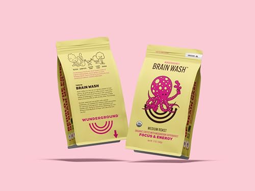 Wunderground's Brain Wash Medium Roast Organic Ground Coffee with Mushroom