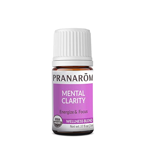 Pranarom - Mental Clarity & Focus Essential Oil, Pure Essential Oil for Diffusers, Revitalizing Aroma Oil, Lavender, Lemon, Peppermint, and More, Organic Essential Oil Blend, 5 ml