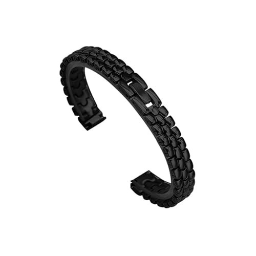 PSDFJAD ZHGUIMING Bracelet de montre for femme de petite taille 6 mm, 8 mm, 10 mm, 12 mm, 14 mm, 16 mm, en acier inoxydable massif(schwarz,14mm)