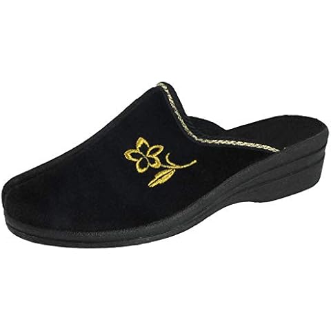 Yinka Shoes Ladies Velour Wedge Mule Slippers Cover