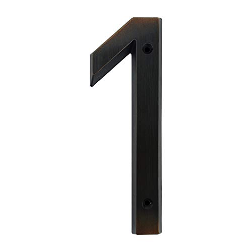 HASWARE Plaque de numéro de maison 6 pouces (15 cm) Style vintage fini bronze vieilli Numéros de porte Plaque de signalisation Numéros d'adresse du domicile de la rue, alliage de zinc (1) Cover
