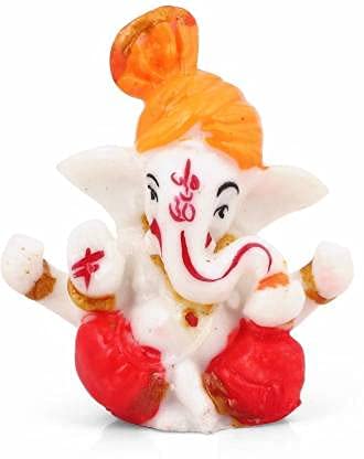Image of Handmade Showpiece Polyresin Pagdi Ganesha Idol and Figurines for Spiritual Vaastu Pooja Decorative Sculpture for Puja Gifts & Decoration Items for Home Decor (Pagdi Ganesha ji)