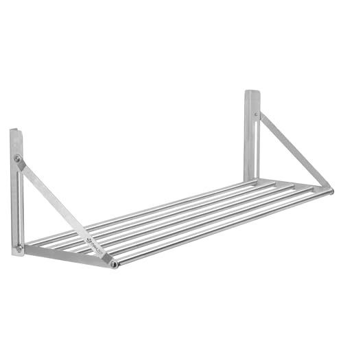Mahlzeit Edelstahl Wandregal im Stangendesign | 120 x 30 cm | Hängeregal, Klappbar | Silber | Ablage Edelstahl Regal Gastro, Wandregal Edelstahl Küchenregal, Schweberegal, Edelstahl Regal Küche Mahlzeit Edelstahl Wandregal im Stangendesign | 120 x 30 cm | Hängeregal, Klappbar | Silber | Ablage Edelstahl Regal Gastro, Wandregal Edelstahl Küchenregal, Schweberegal, Edelstahl Regal Küche