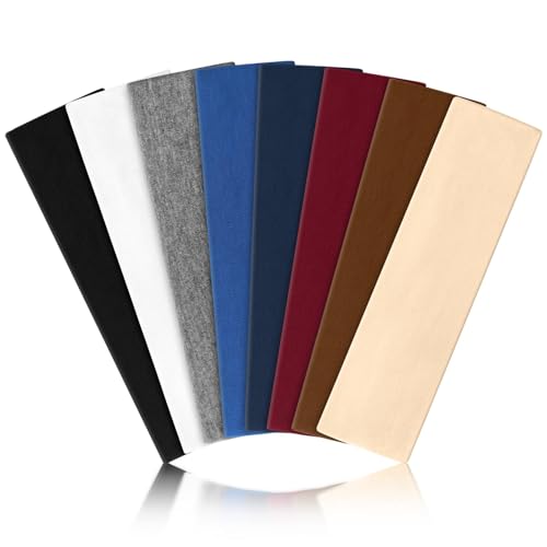 AWUMBUK Bandeau Cheveux Femme Homme, Bandeaux Mode pour Femmes Antidérapant Headband Running Sport Yoga Élastique Unisexe Accessoire Cheveux 8 PCS