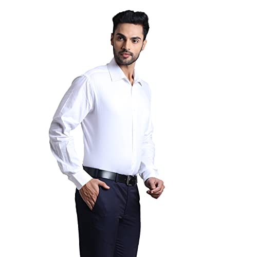 Image of Park Avenue Men's Pure Cotton Structure Pattern Luxus Fit Narrow Collar Full Sleeve Formal Shirt